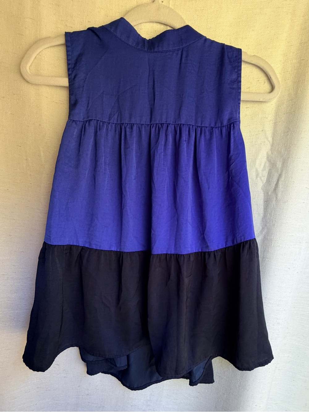 Banana Republic Factory Royal Blue Colorblock Tiered Blouse M